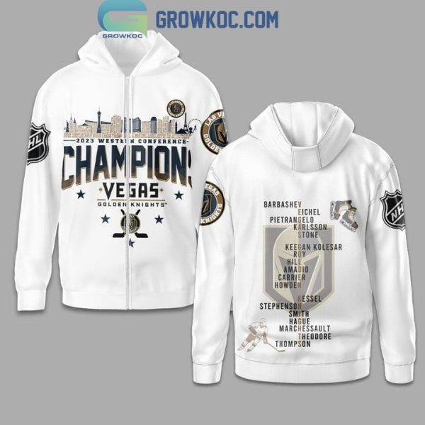 Vegas Golden Knights Champions 2023 Western Conference White Hoodie T Shirt