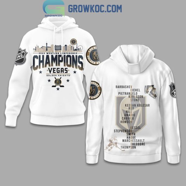 Vegas Golden Knights Champions 2023 Western Conference White Hoodie T Shirt