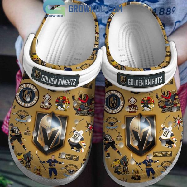 Vegas Golden Knights Champions Gold Design Crocs