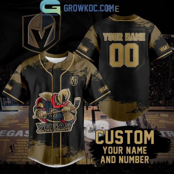 Vegas Golden Knights Custom Personalized Black Design Baseball Jersey