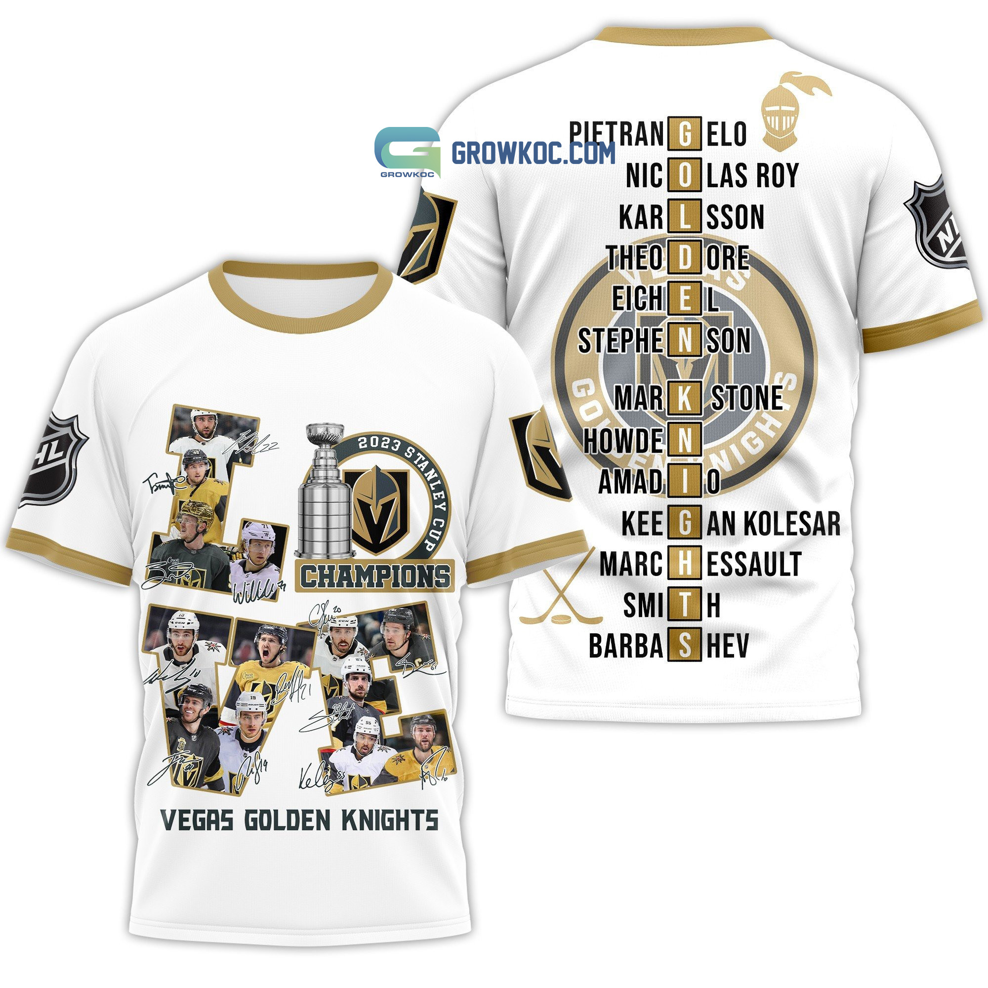 2023 Stanley Cup Champions Vegas Golden Knights NHL White Design Hoodie T  Shirt - Growkoc
