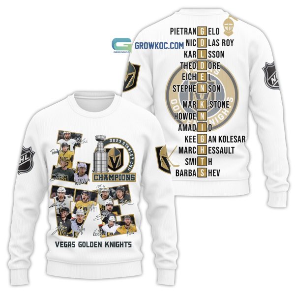 Vegas Golden Knights Love White Design Team Stanley Cup Champions Hoodie T Shirt