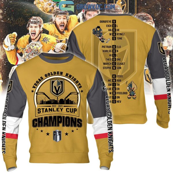 Vegas Golden Knights NHL Stanley Cup 2023 Champions Go Knights Gold Design Hoodie T Shirt