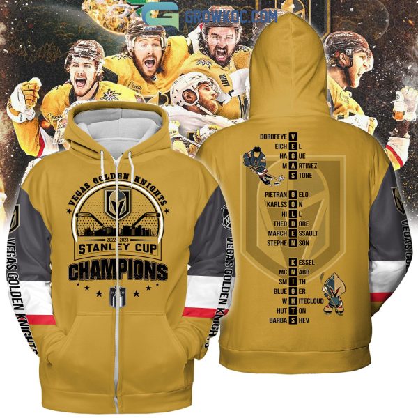 Vegas Golden Knights NHL Stanley Cup 2023 Champions Go Knights Gold Design Hoodie T Shirt