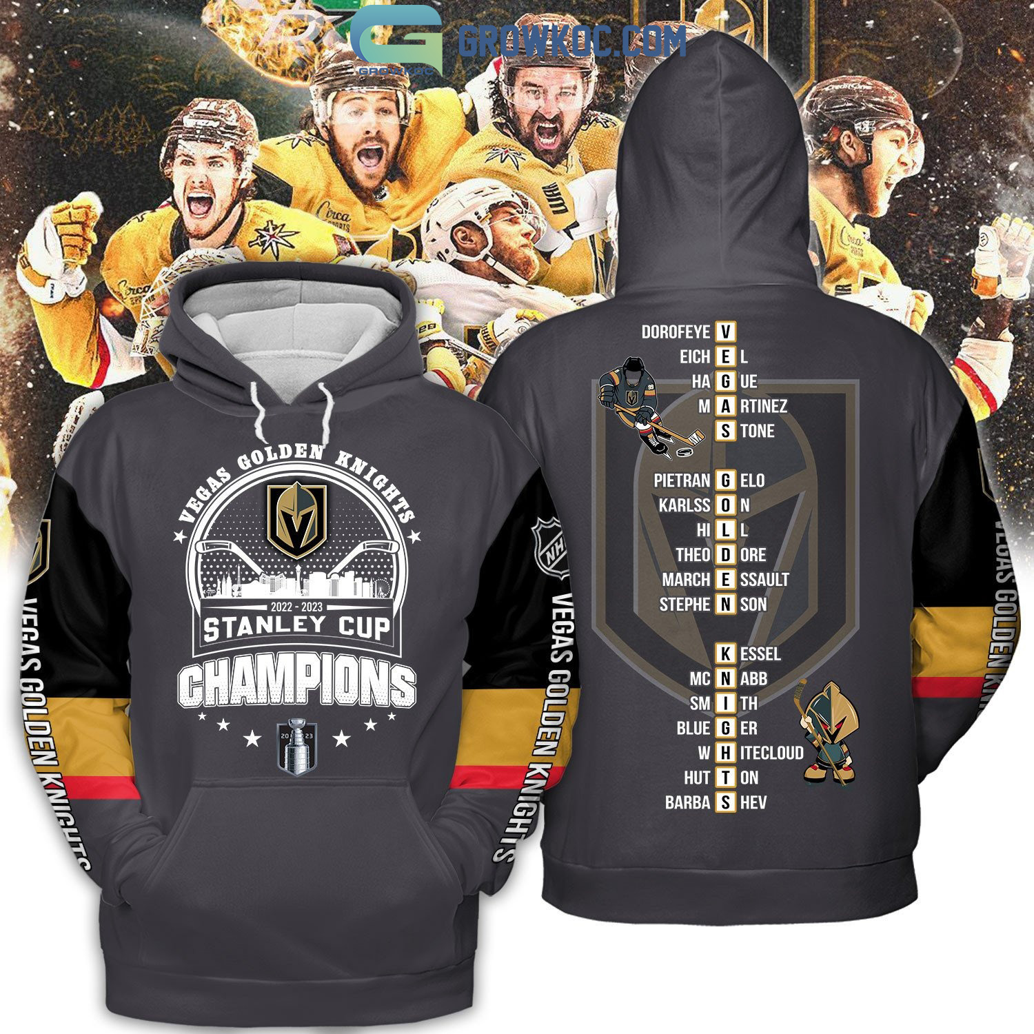 Vegas Golden Knights Love Gold Design Team Stanley Cup Champions Hoodie T  Shirt - Growkoc