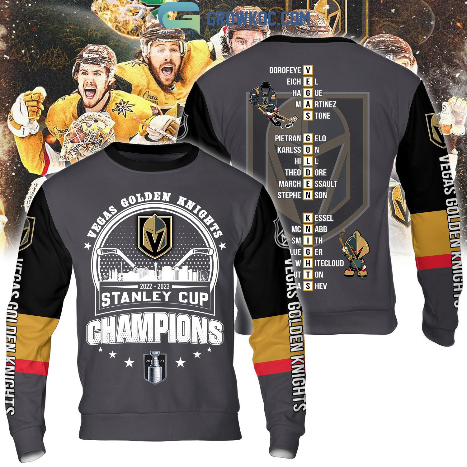 2023 Stanley Cup Champions Vegas Golden Knights NHL Team Grey