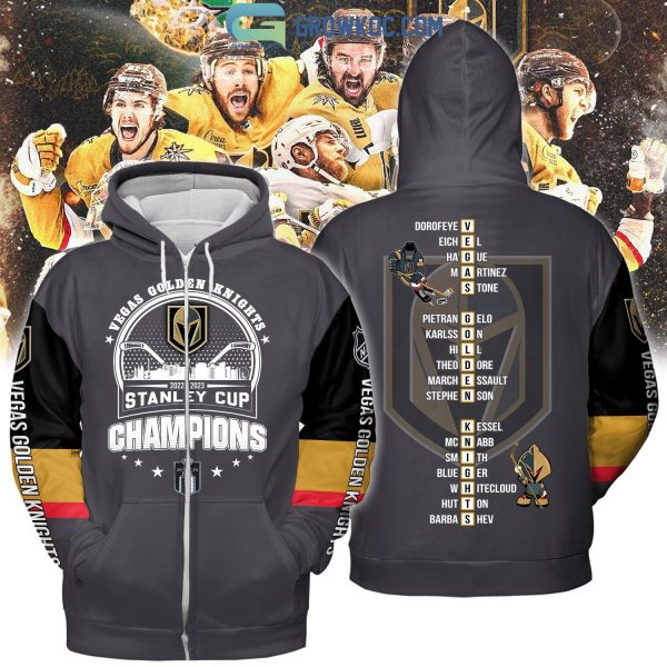 Vegas Golden Knights NHL Stanley Cup 2023 Champions Go Knights Grey Design Hoodie T Shirt