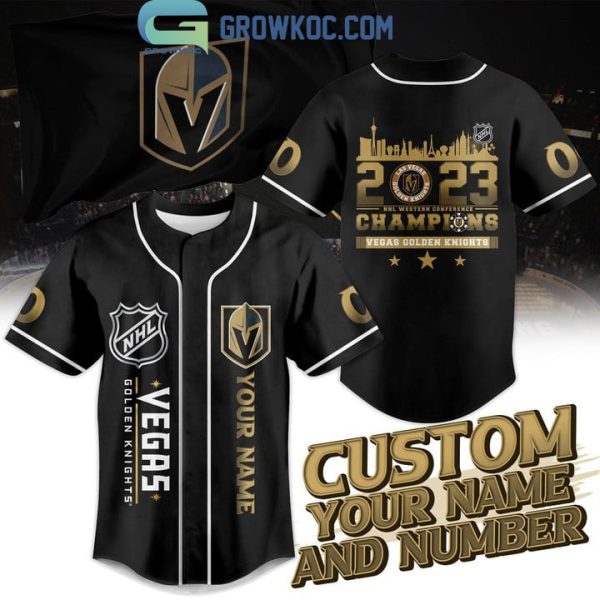 Vegas Golden Knights NHL Western Conference Champions 2023 Black Baseball Jersey