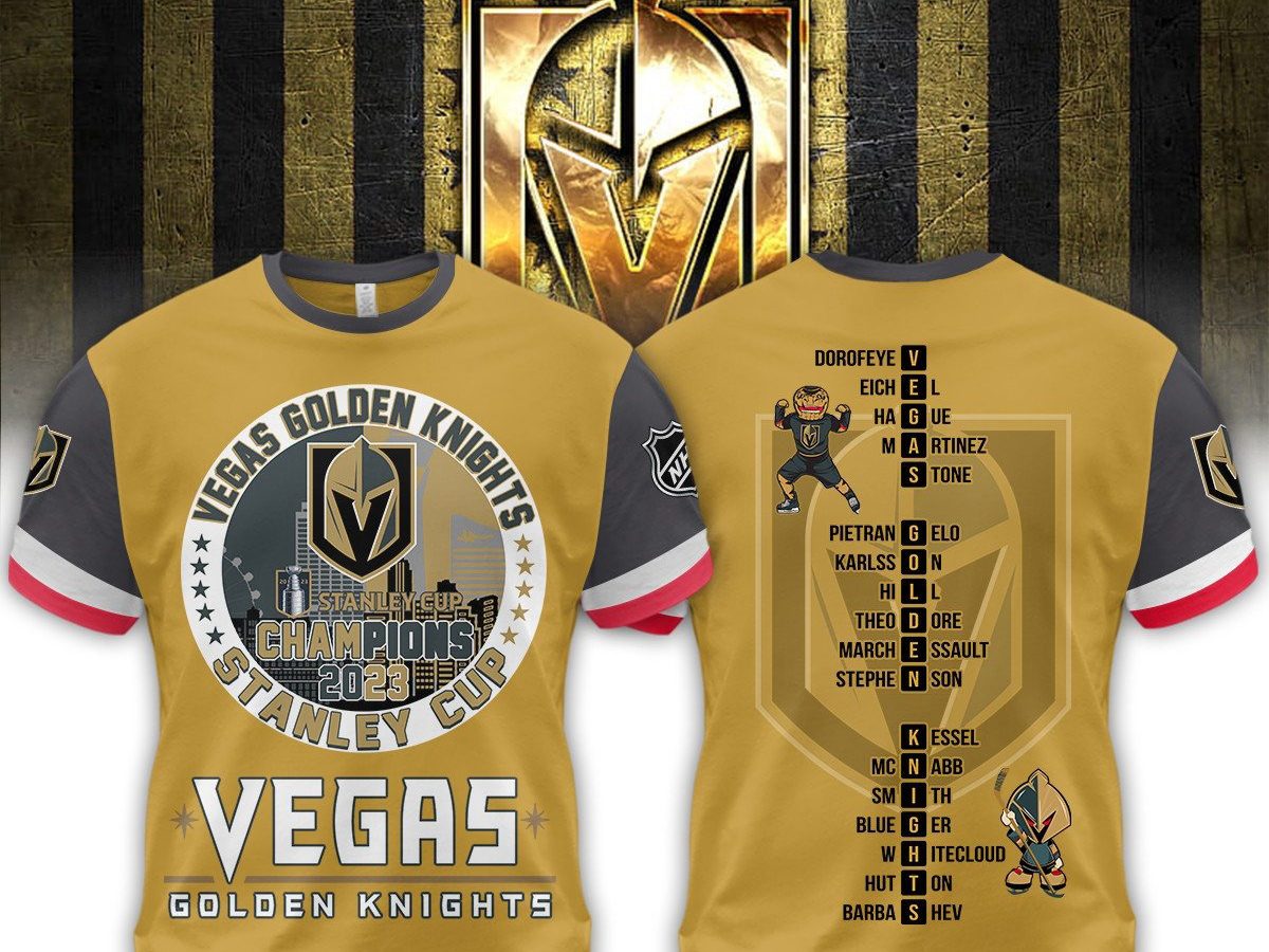 Stanley Cup 2023 Vegas Golden Knights Champions Black Gold Baseball Jersey  - Growkoc