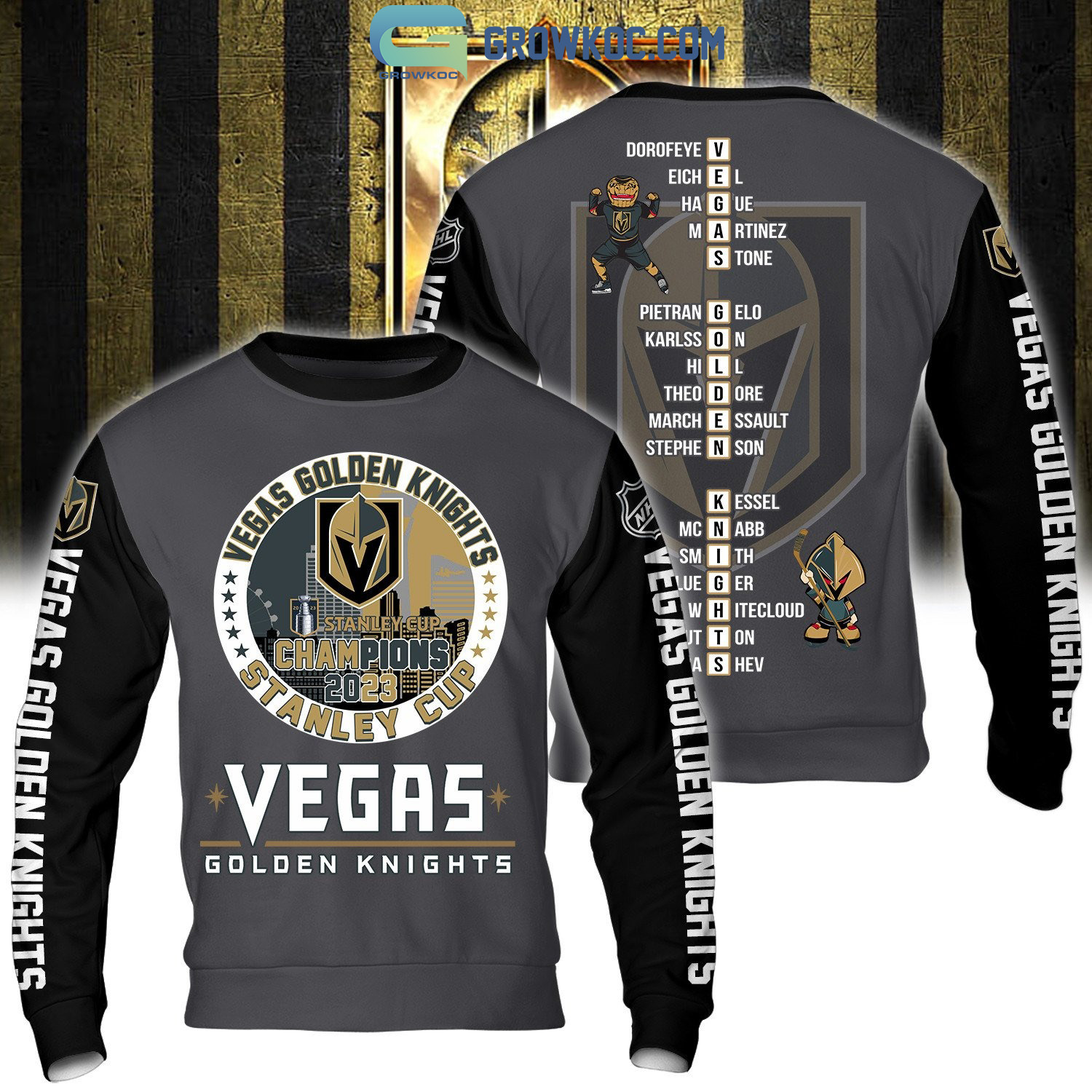 2023 Stanley Cup Champions Vegas Golden Knights NHL White Design Hoodie T  Shirt - Growkoc