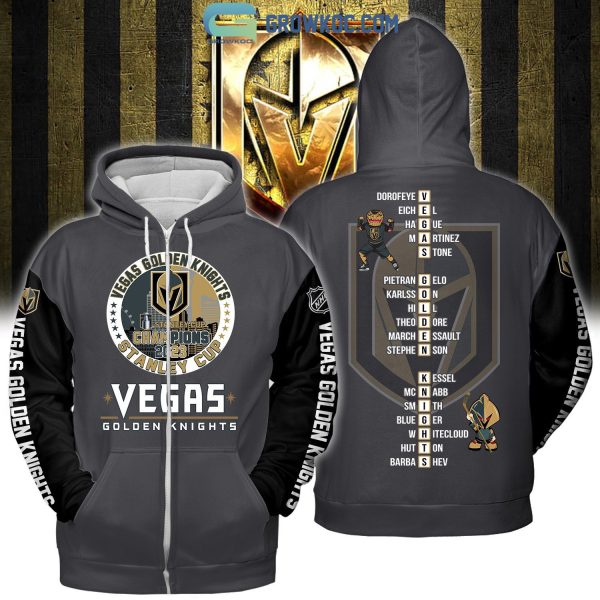 Vegas Golden Knights Stanley Cup Champions 2023 First Time Champions Grey Design Hoodie T Shirt