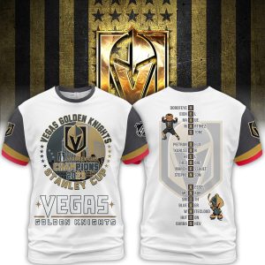 Vegas Golden Knights Stanley Cup Champions 2023 First Time Champions White Design Hoodie T Shirt