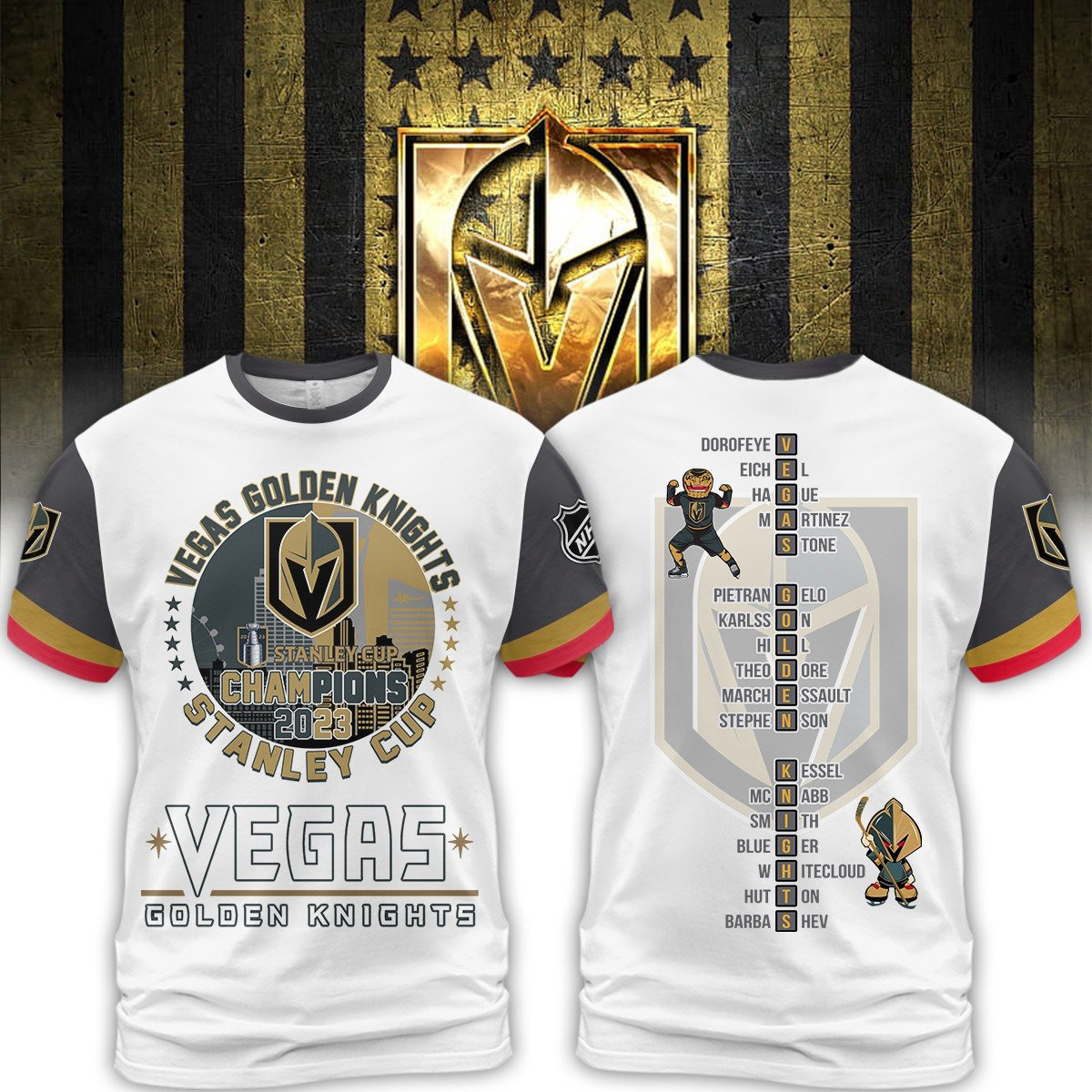 Vegas golden knights US flag 2023 stanley cup Champions shirt, hoodie,  sweater, long sleeve and tank top