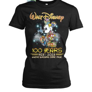 Walt Disney 100 Years 1923 2023 Where Dreams Come True T Shirt