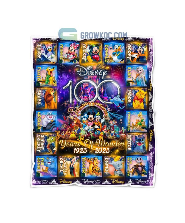 Walt Disney 100 Years Cartoon Character Mickey Minnie Mouse Goofy Donal Duck Fleece Blanket Quilt