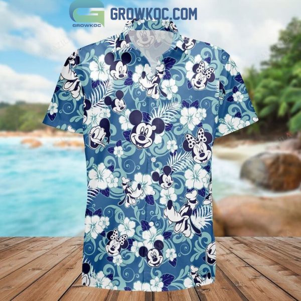 Walt Disney Mickey Donal Duck Minnie Flower Hawaiian Shirt