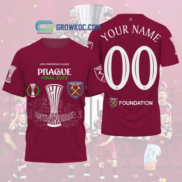 West Ham United UEFA Conference League Winners Final 2023 Personalized Maroon Design Hoodie T Shirt