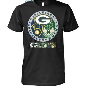 Wisconsin Green Bay Packers Brewers Milwaukee Bucks T Shirt