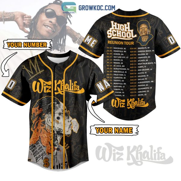 Wiz Khalifa High School Reunion Tour Personalized Baseball Jersey