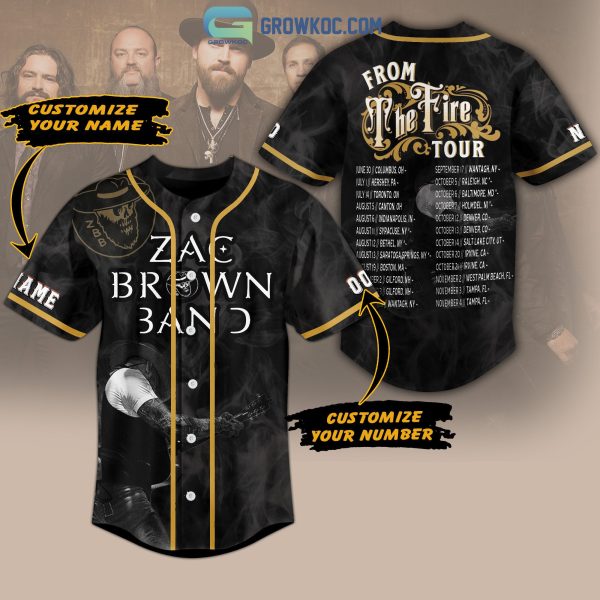 Zac Brown Band From The Fire Tour Personalized Baseball Jersey