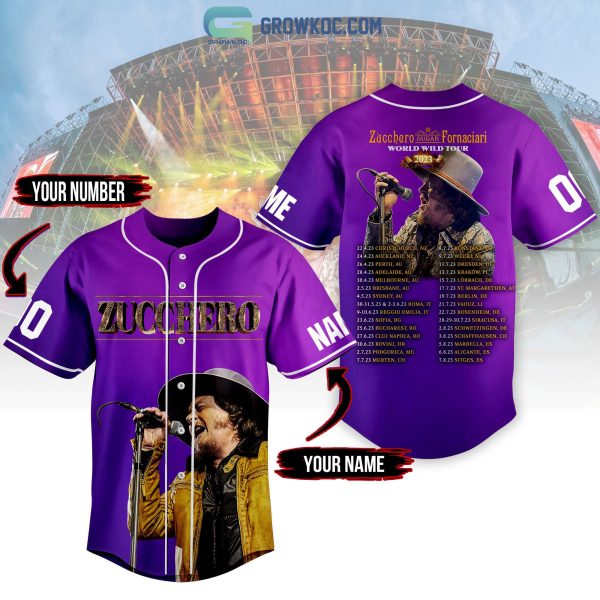 Zucchero Sugar Fornaciari World Wild Tour 2023 Personalized Baseball Jersey
