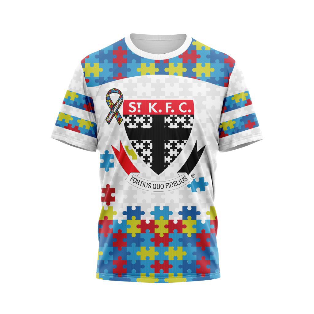 AFL St Kilda Football Club Autism Awareness Personalized Hoodie T Shirt