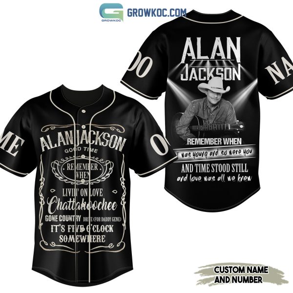 Alan Jackson Remember When Country Music Personalized Baseball Jersey