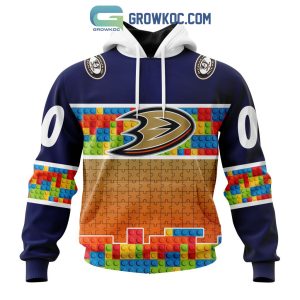 NHL Anaheim Ducks Puzzle Fearless Against Autism Awareness Hoodie T Shirt
