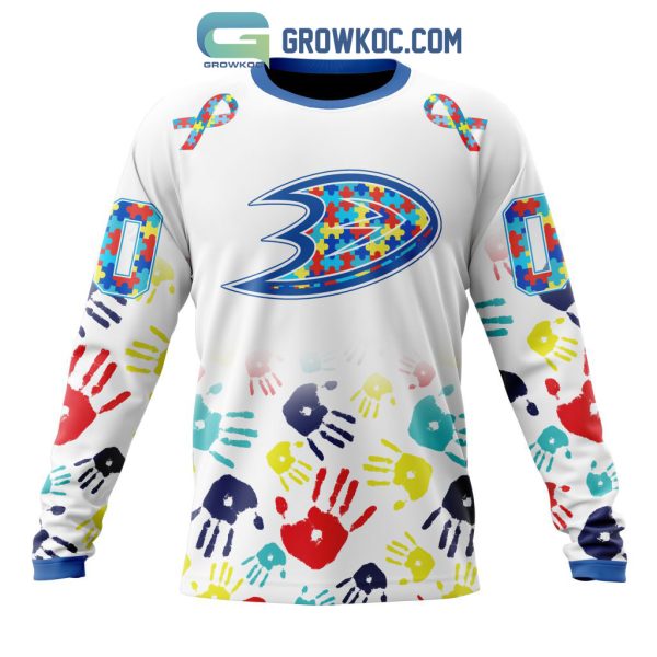Anaheim Ducks NHL Special Autism Awareness Hands Hoodie T Shirt