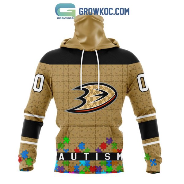 Anaheim Ducks NHL Special Unisex Kits Hockey Fights Against Autism Hoodie T Shirt