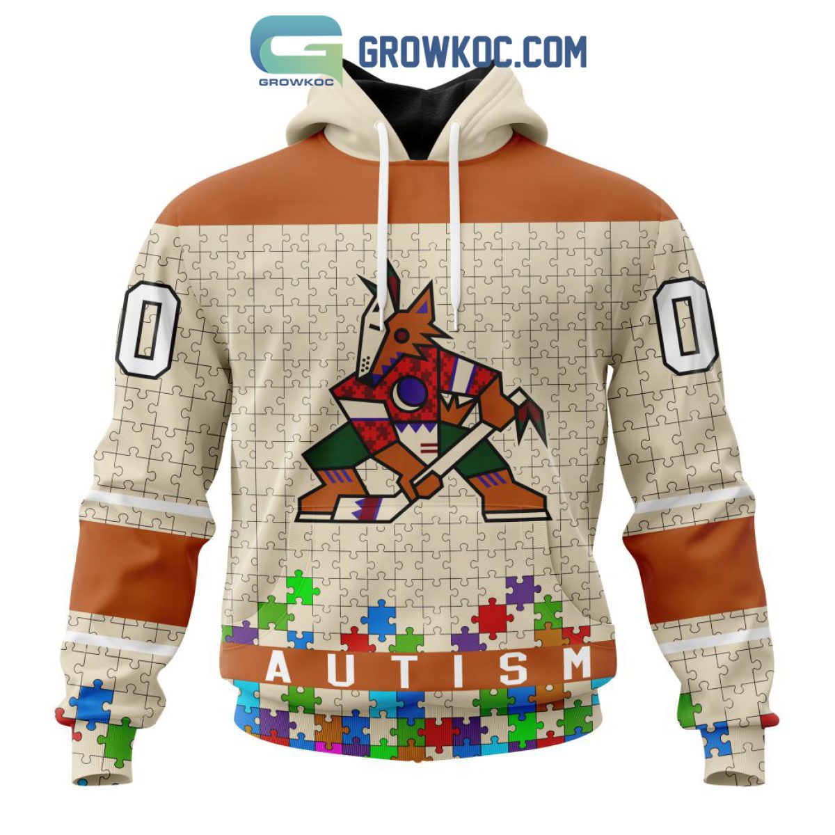 Arizona Coyotes NHL Special Autism Awareness Design Hoodie T Shirt - Growkoc