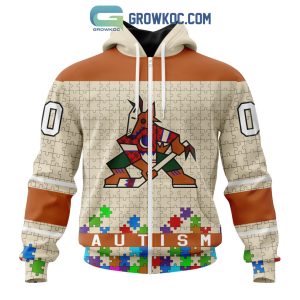Arizona Coyotes NHL Special Unisex Kits Hockey Fights Against Autism Hoodie T Shirt