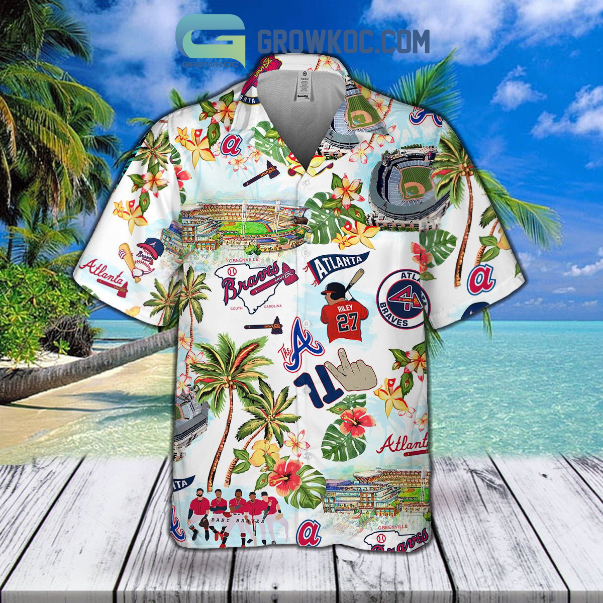 R atlanta braves baseball Hawaiian Shirt