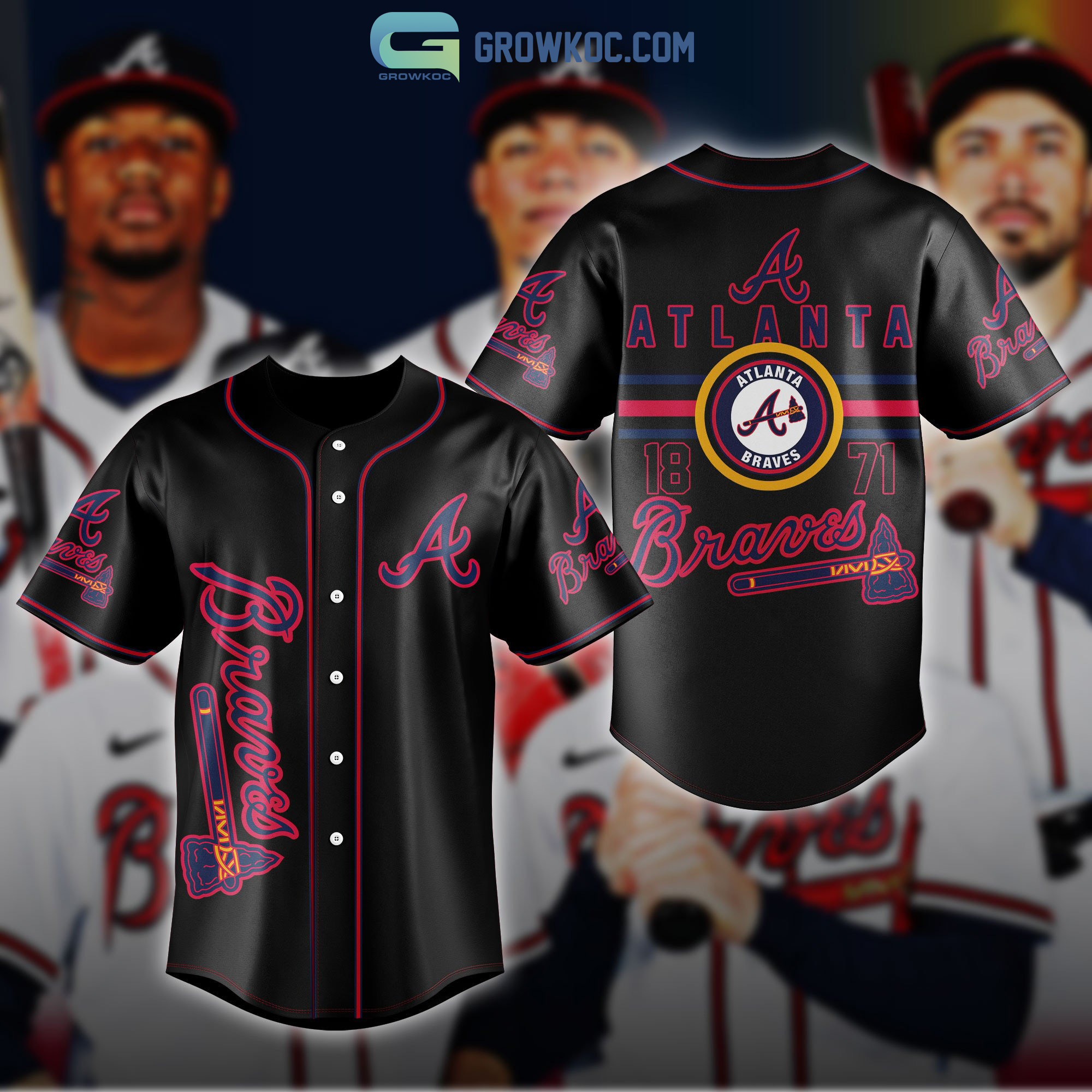 Atlanta Braves MLB Personalized Mix Baseball Jersey - Growkoc