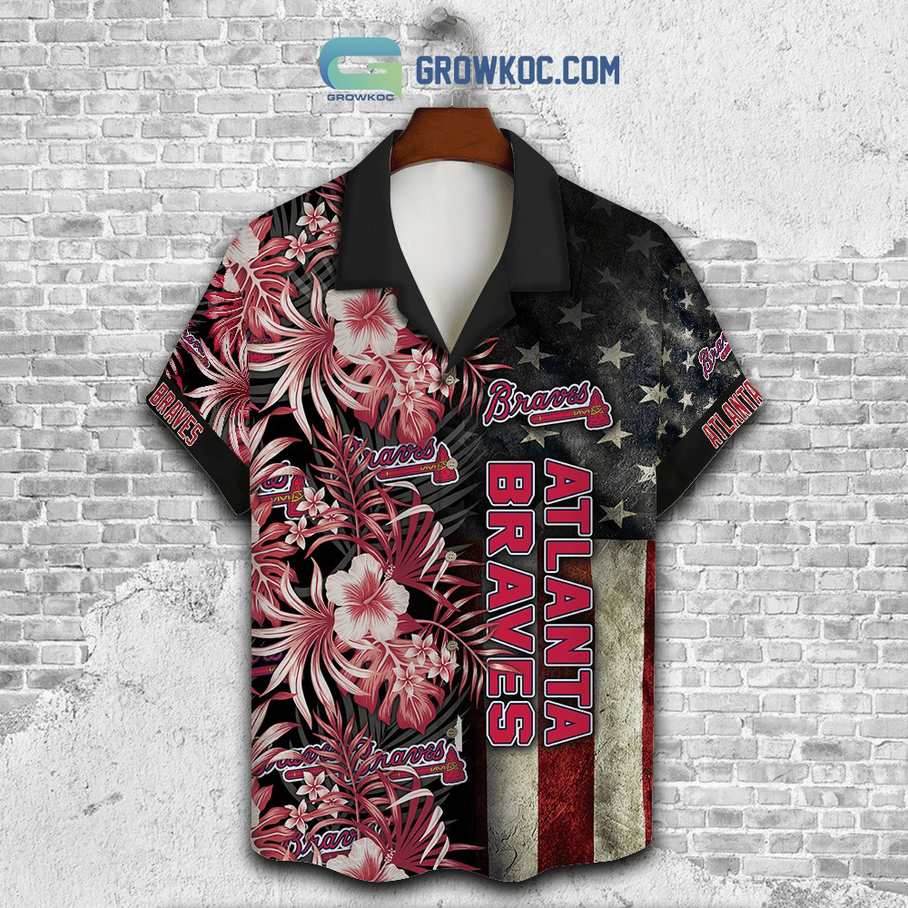 Atlanta Braves MLB American Flower Hawaiian Shirt - Growkoc