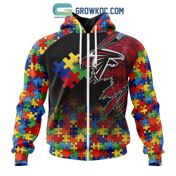 Atlanta Falcons NFL Special Autism Awareness Design Hoodie T Shirt