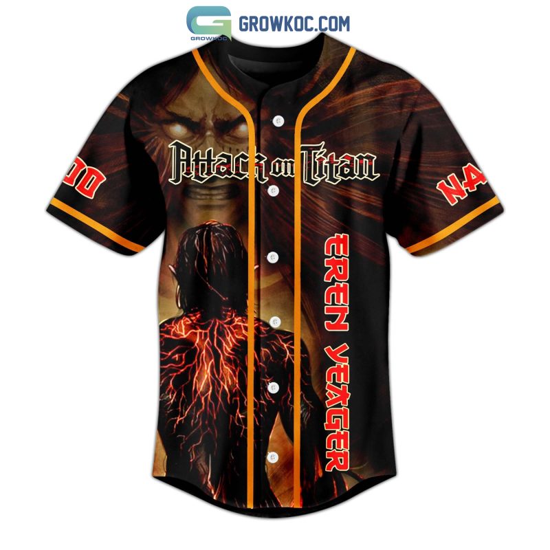 Attack On Titan Eren Yeager Personalized Baseball Jersey - Growkoc