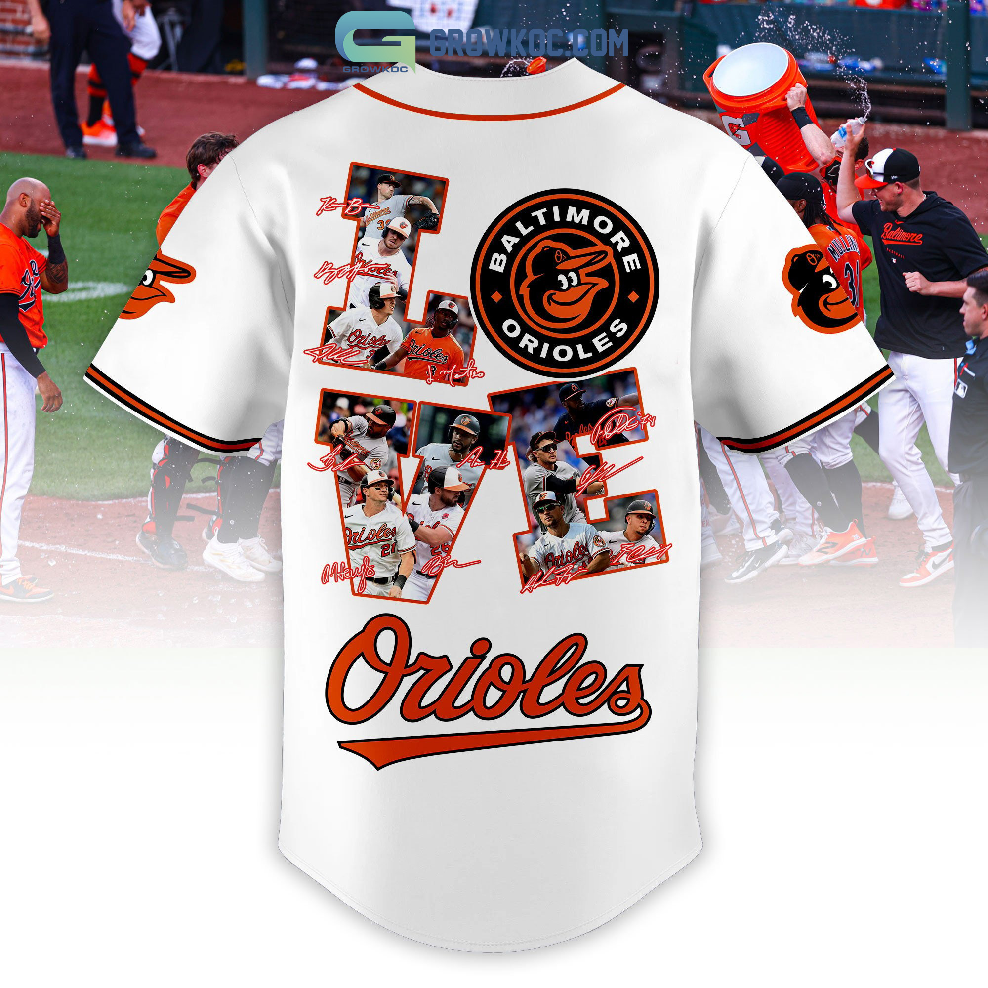 MLB Baltimore Orioles Mix Jersey Custom Personalized Hoodie Shirt - Growkoc