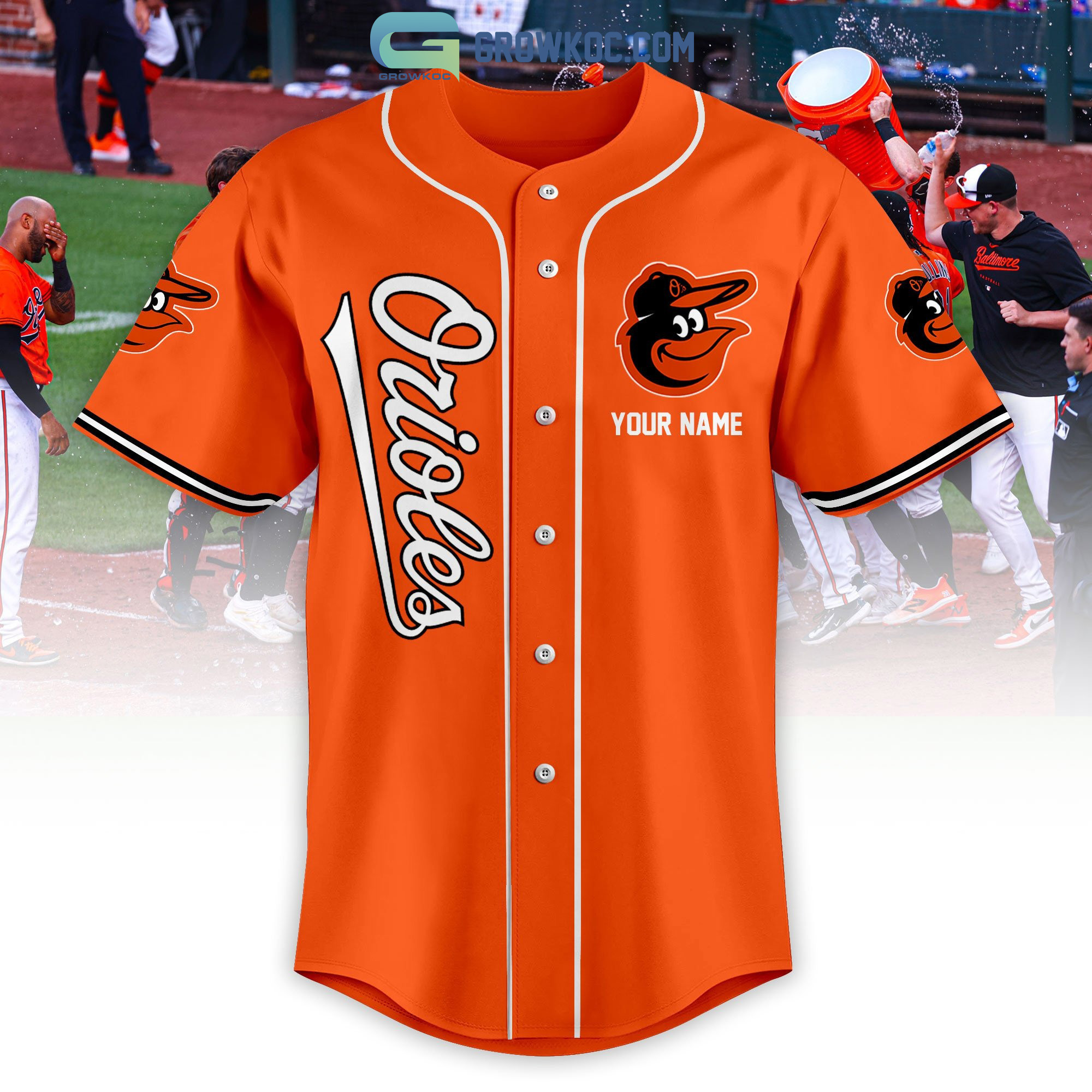 Baltimore Orioles Love Team Personalized Orange Design Baseball