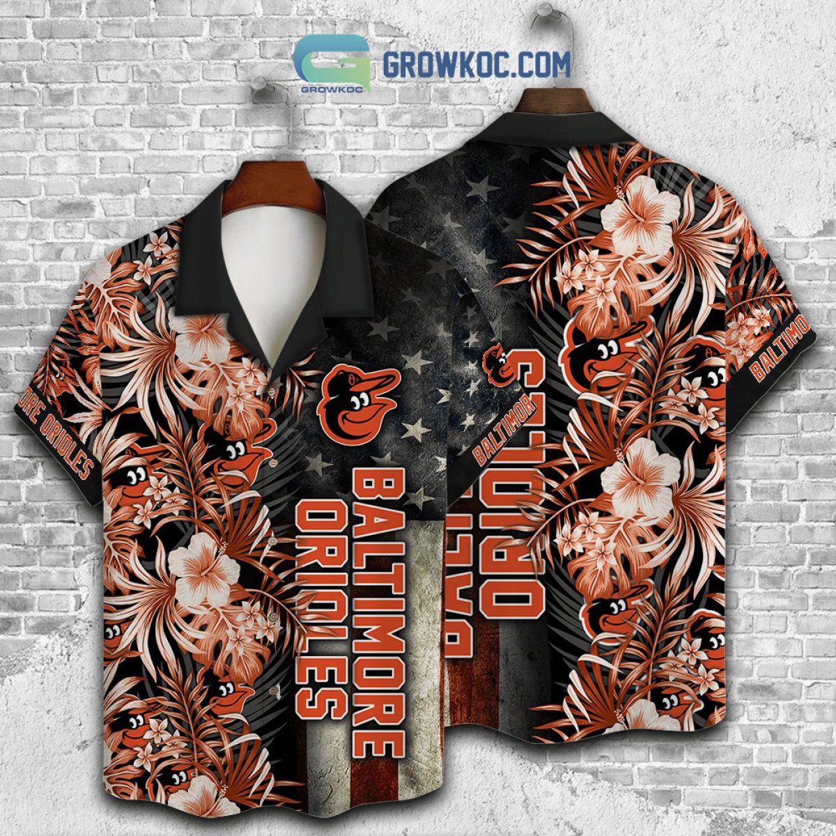 Baltimore Orioles MLB American Flower Hawaiian Shirt - Growkoc
