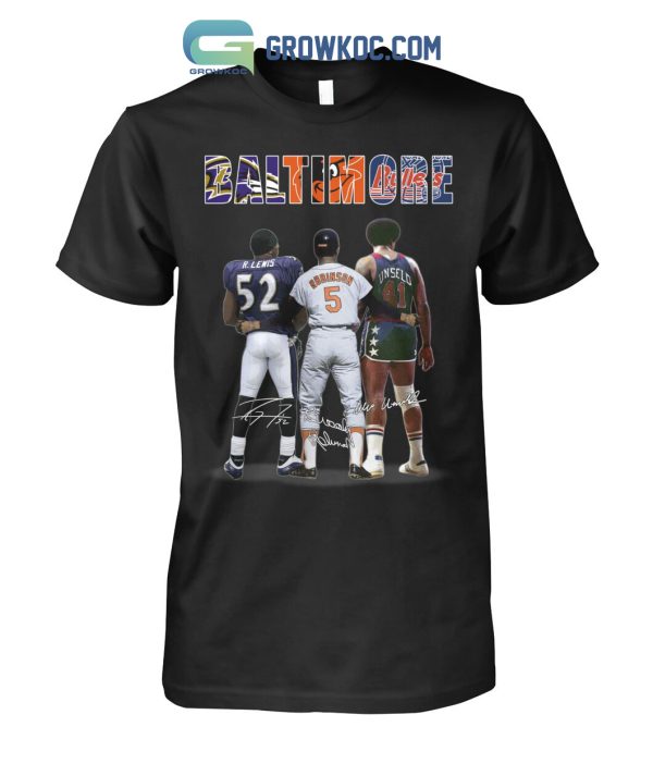 Baltimore Ravens Lewis Orioles Robinson Bullets Unselo T Shirt