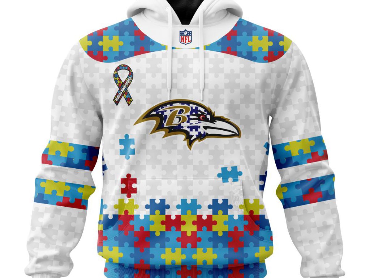 Baltimore Ravens NFL Autism Awareness Personalized Hoodie T Shirt - Growkoc