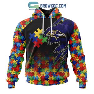 Baltimore Ravens NFL Autism Awareness Personalized Hoodie T Shirt