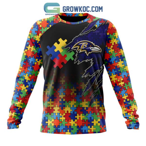 Baltimore Ravens NFL Special Autism Awareness Design Hoodie T Shirt