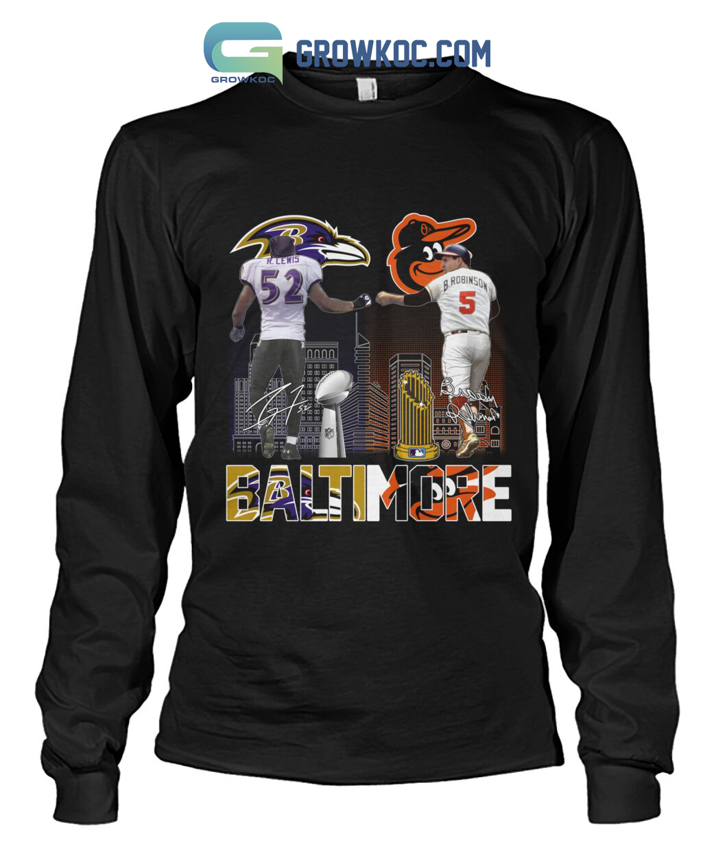 Baltimore Ravens Orioles Lewis And Robinson City Champions T Shirt - Growkoc