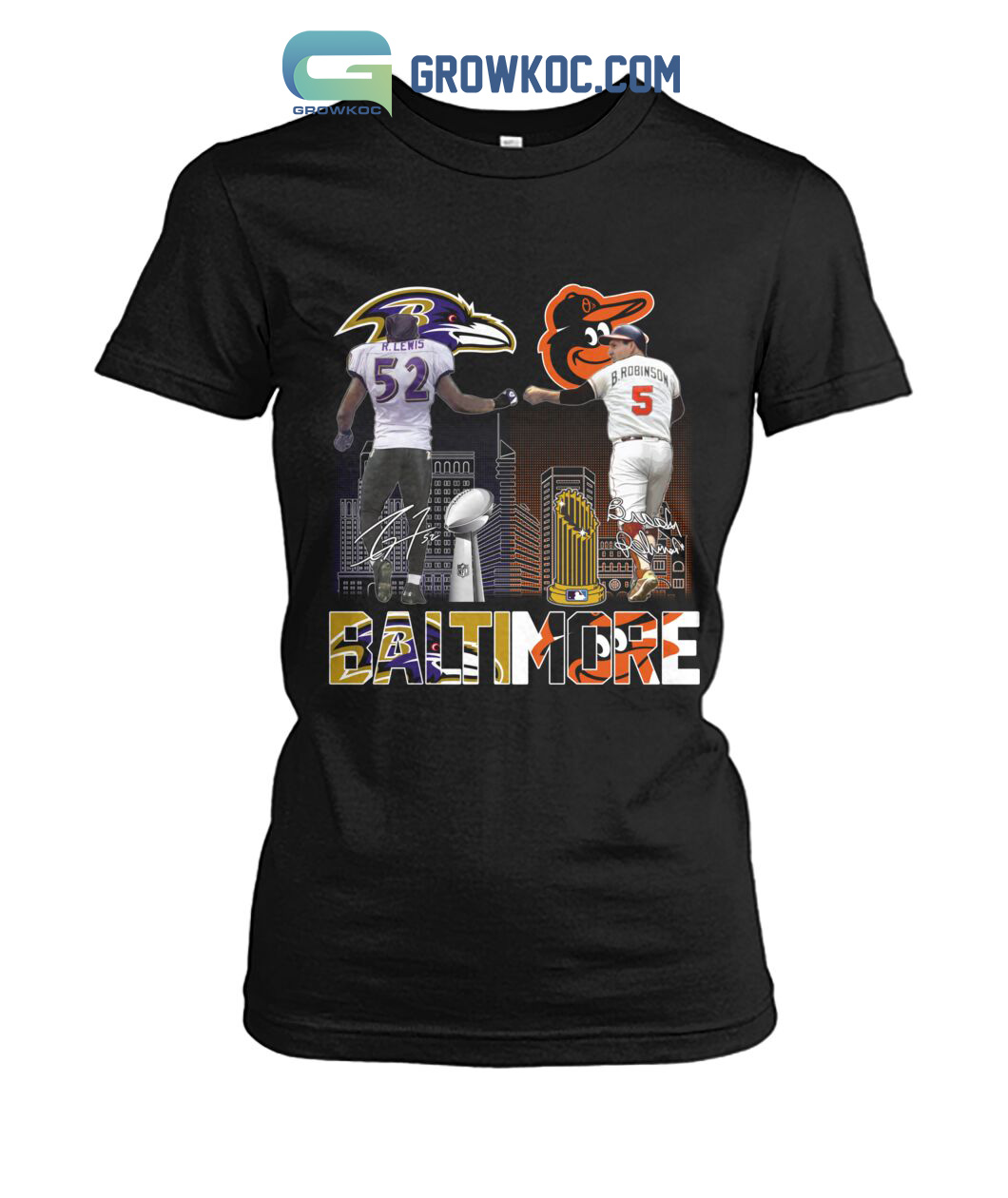 Baltimore Ravens Orioles Lewis And Robinson City Champions T Shirt - Growkoc