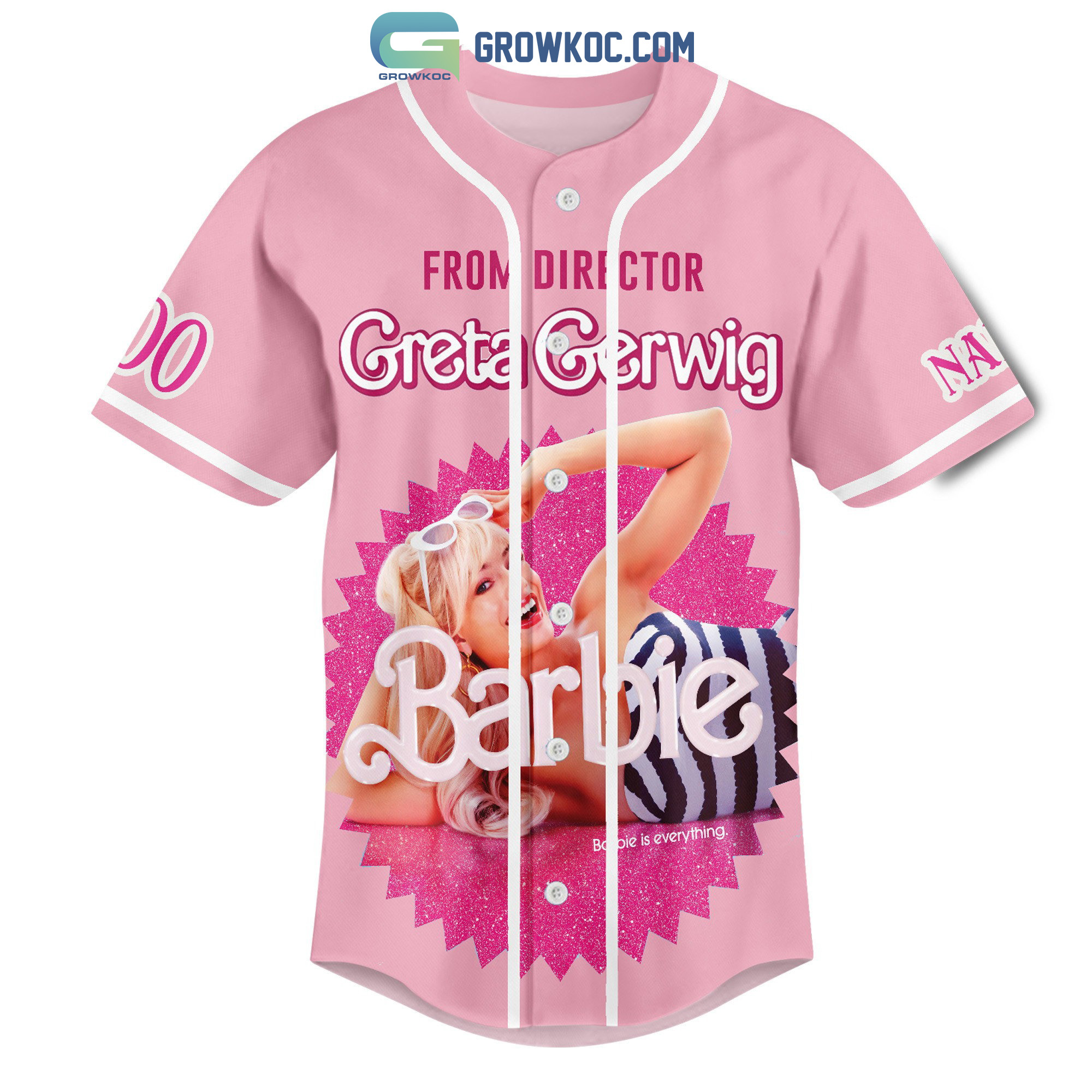 Barbie From Director Greta Gerwig Personalized Baseball Jersey