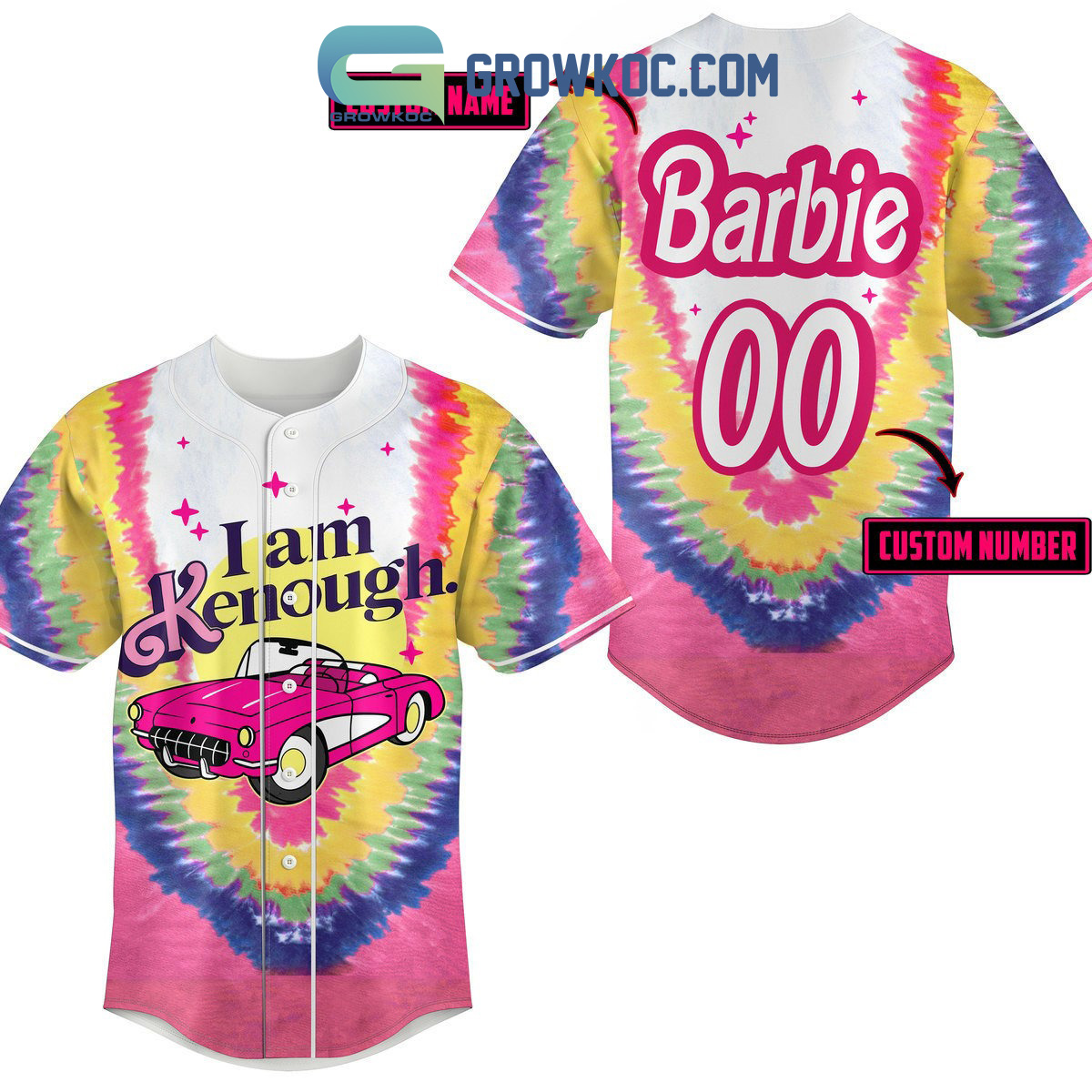 Barbie I Am Enough Karolina Personalized Baseball Jersey