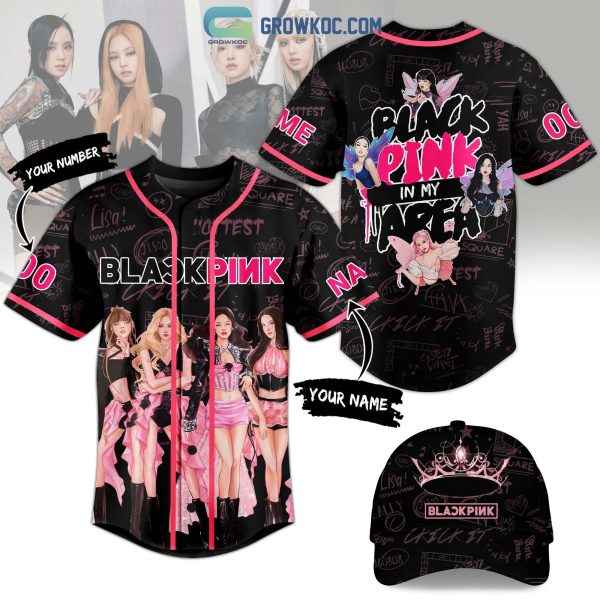 Black Pink In My Area Personalized Baseball Jersey