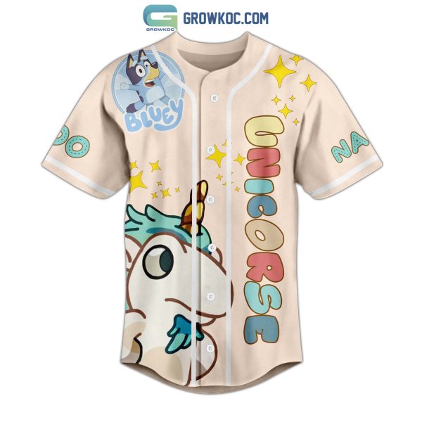 Bluey Unicorse And Why Should I Care Personalized Baseball Jersey